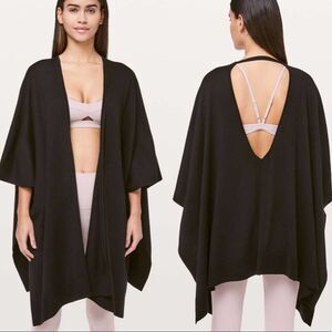 Lululemon Free To Coast Silk Black Wrap Cardigan